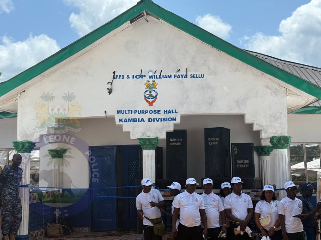 LPPB KAMBIA HANDS OVER NEW MULTIPURPOSE HALL TO IGP SELLU