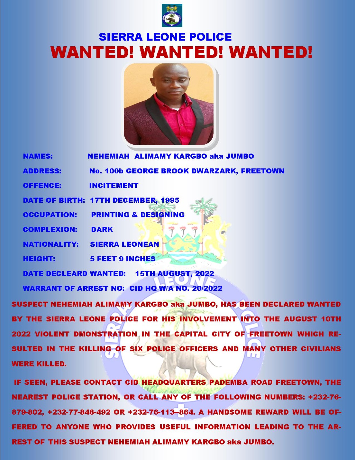 Wanted: WANTED NOTICE 06
